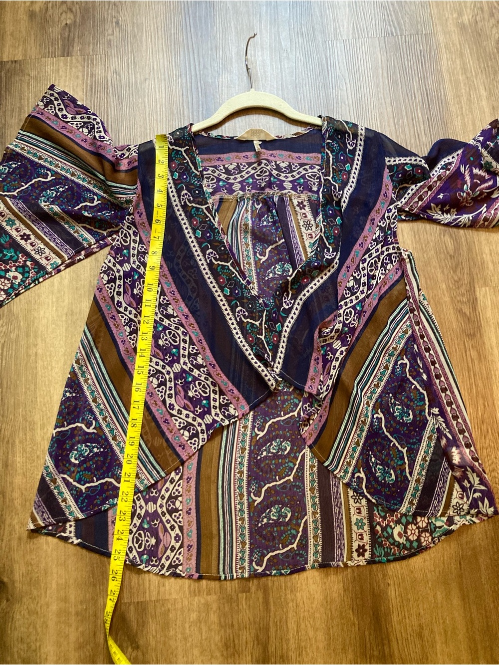 Black Poppy Sheer Purple Prints Open Jacket/Wrap Small - Picture 8 of 9